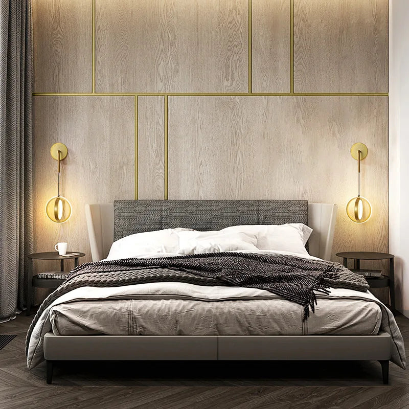 applique murale led moderne de luxe avec anneau doré décoratif d'intérieur - vue 5 sur 18