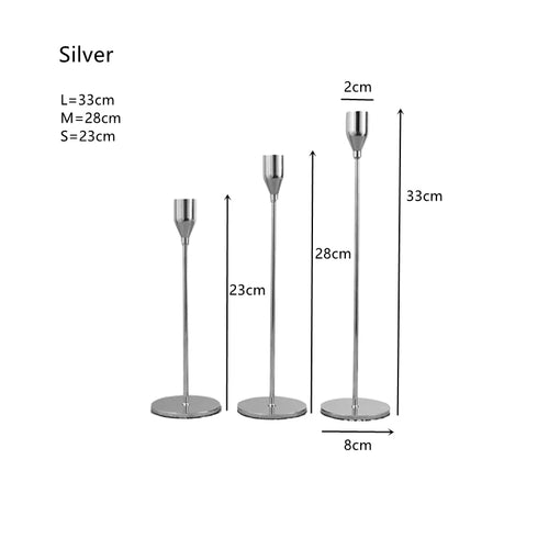 lot de 3 bougeoirs en métal décoration élégante pour mariage et fêtes