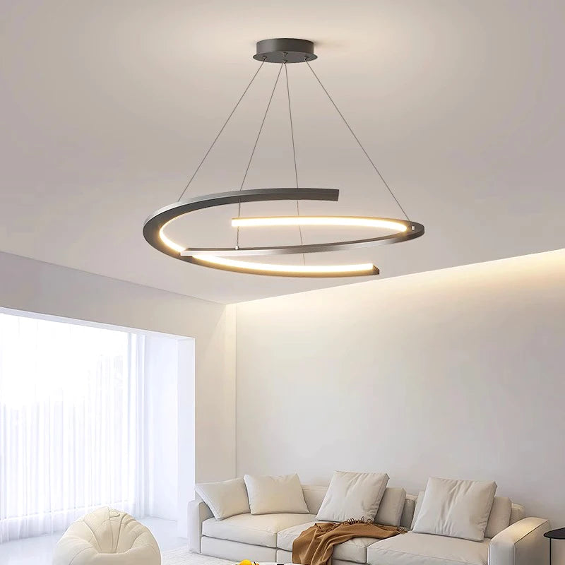 lustres modernes à led pour éclairage intérieur suspendu - vue 2 sur 8