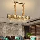 lustre moderne en cristal avec pampilles et led
