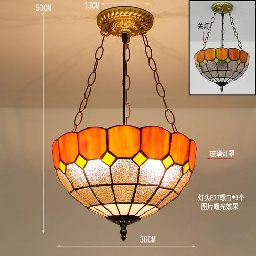 Pendelleuchte aus Buntglas im Tiffany-Stil für Ihre Inneneinrichtung - vue 9 sur 26