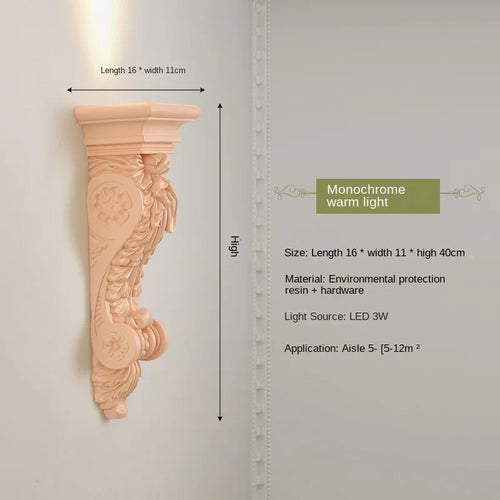 Dekorative LED-Wandleuchte aus Engelharzskulptur - vue 16 sur 19