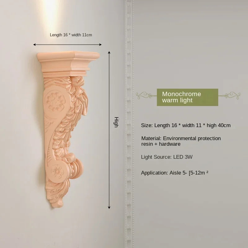 Dekorative LED-Wandleuchte aus Engelharzskulptur - vue 15 sur 19