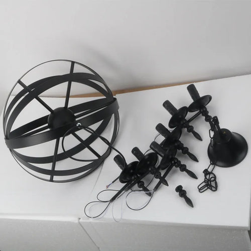 Kronleuchter im amerikanischen Loft-Stil aus Metall im Retro-Look - vue 5 sur 7