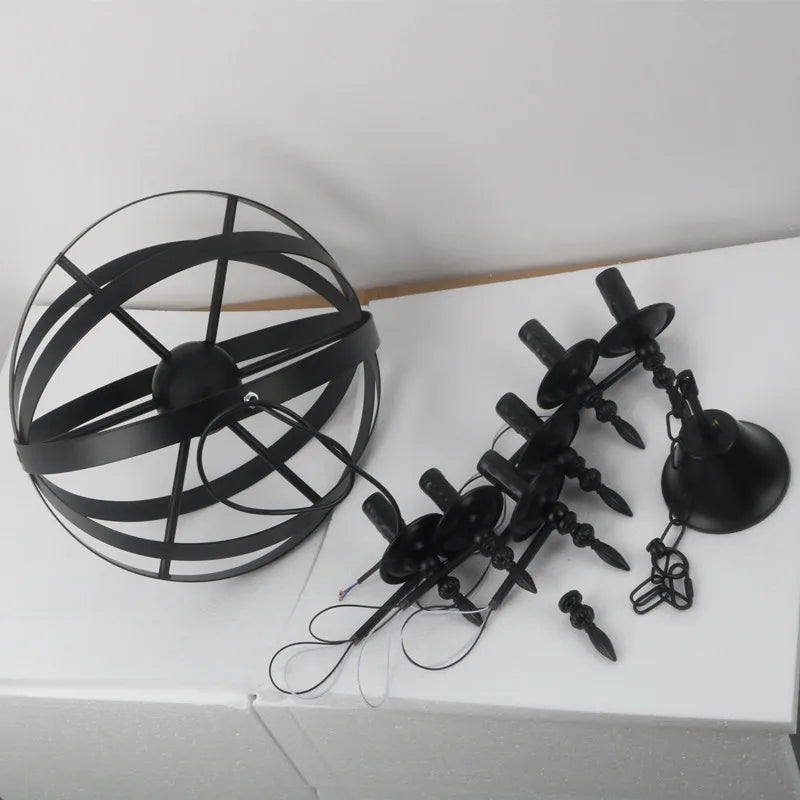 Kronleuchter im amerikanischen Loft-Stil aus Metall im Retro-Look - vue 5 sur 7