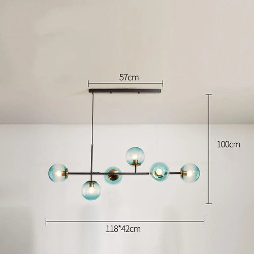 Moderne nordische Pendelleuchte aus Glas für das Wohnzimmer - vue 15 sur 16