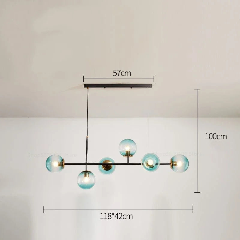 Moderne nordische Pendelleuchte aus Glas für das Wohnzimmer - vue 14 sur 16