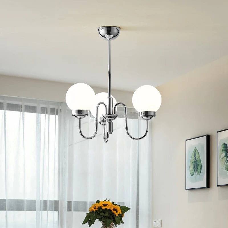 suspension minimaliste en verre et fer pour intérieur médiéval - vue 2 sur 9