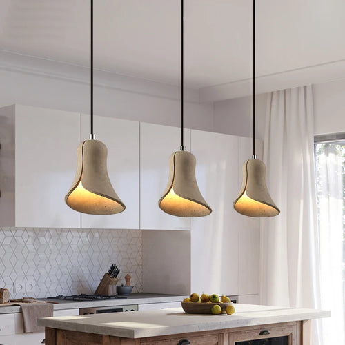 Industrielle Pendelleuchte im Retro-Stil aus Zement für die Innendekoration - vue 3 sur 9