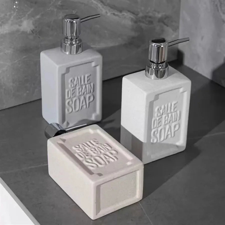 distributeur de savon moussant en céramique pour salle de bain et cuisine - vue 4 sur 9