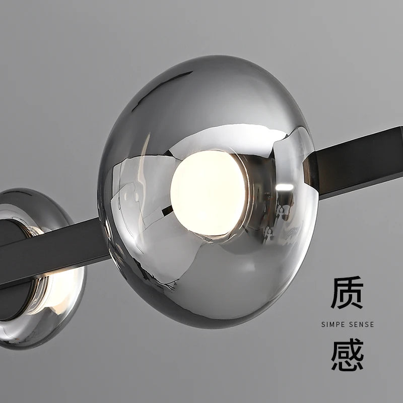 lustre de restaurant minimaliste moderne en cuivre led - vue 6 sur 9