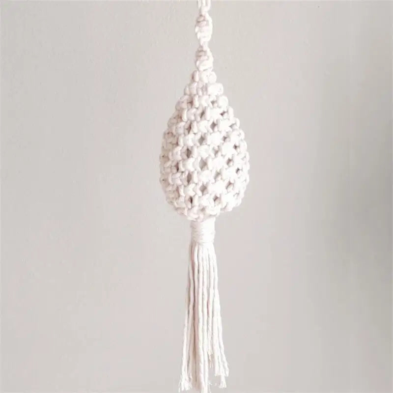 support mural en macramé pour plantes aériennes style bohème - vue 7 sur 10