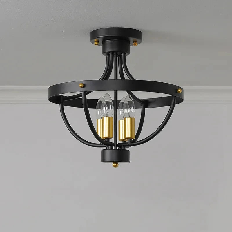 lustre style américain fer simple rétro pour restaurant et étude - vue 7 sur 8