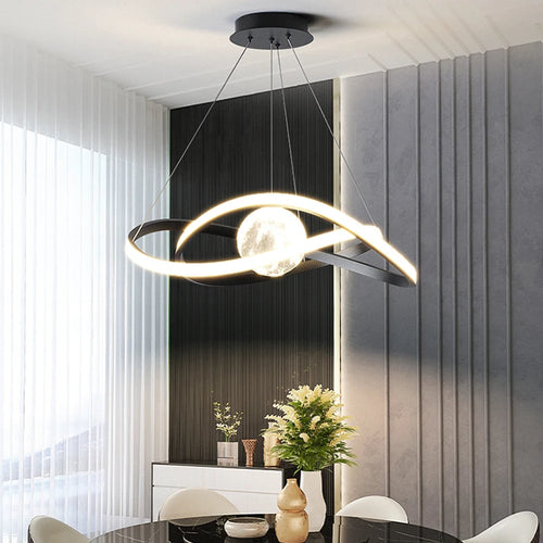 Moderne LED-Pendelleuchte im schwarzen Art-Design für den Innenbereich - vue 3 sur 12