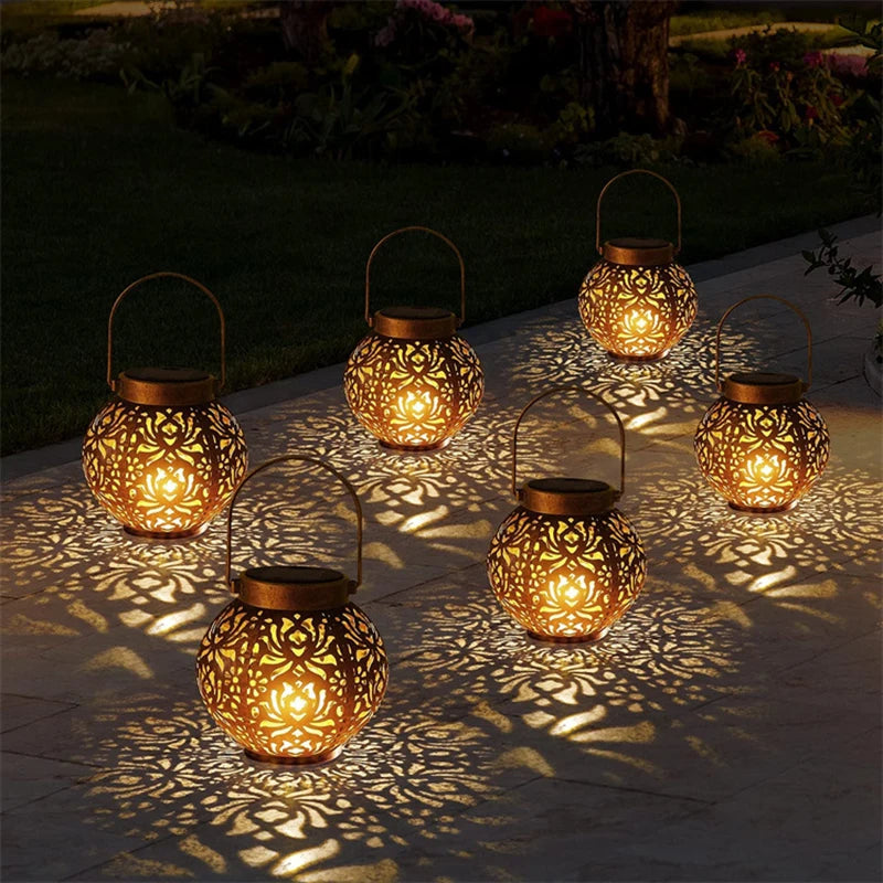 lampes solaires suspendues rétro pour jardin et extérieur - vue 4 sur 8
