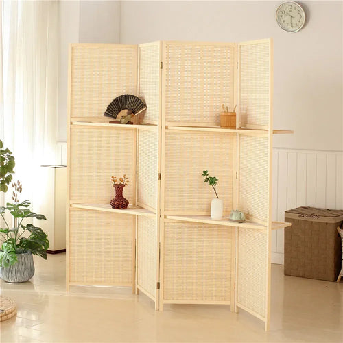 paravent mobile en bois massif moderne et élégant - vue 2 sur 5