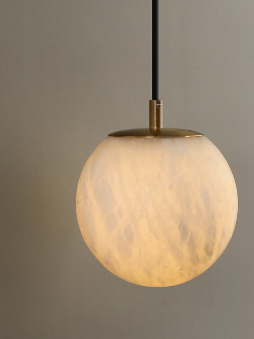 Moderne Nachttischlampe aus Kupfer und Naturmarmor - vue 5 sur 10