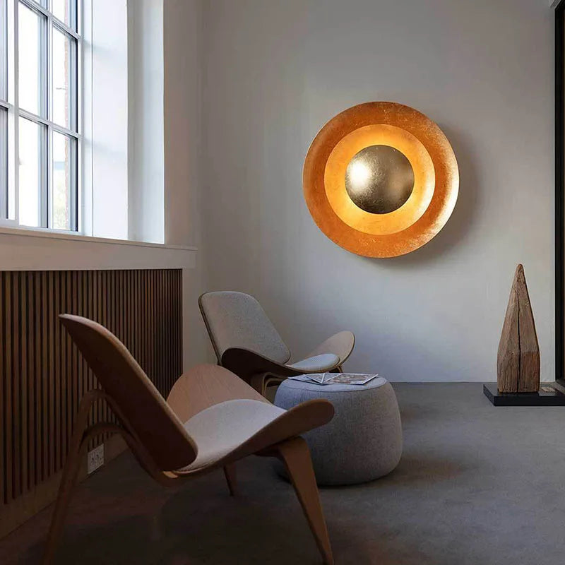 applique led ronde en or à 3 couches pour ambiance art déco - vue 2 sur 10