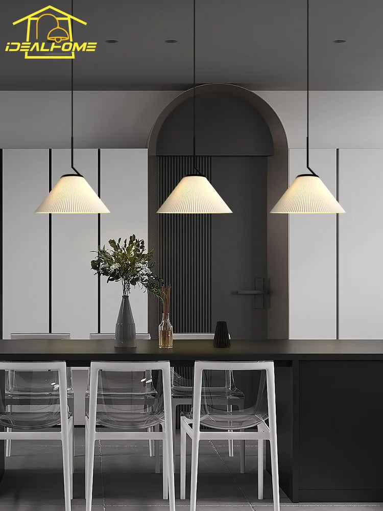 suspension led plissée design ambiance pour décoration intérieure - vue 4 sur 6