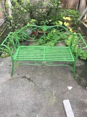 banc de jardin fer forgé table et chaises extérieur - vue 7 sur 14