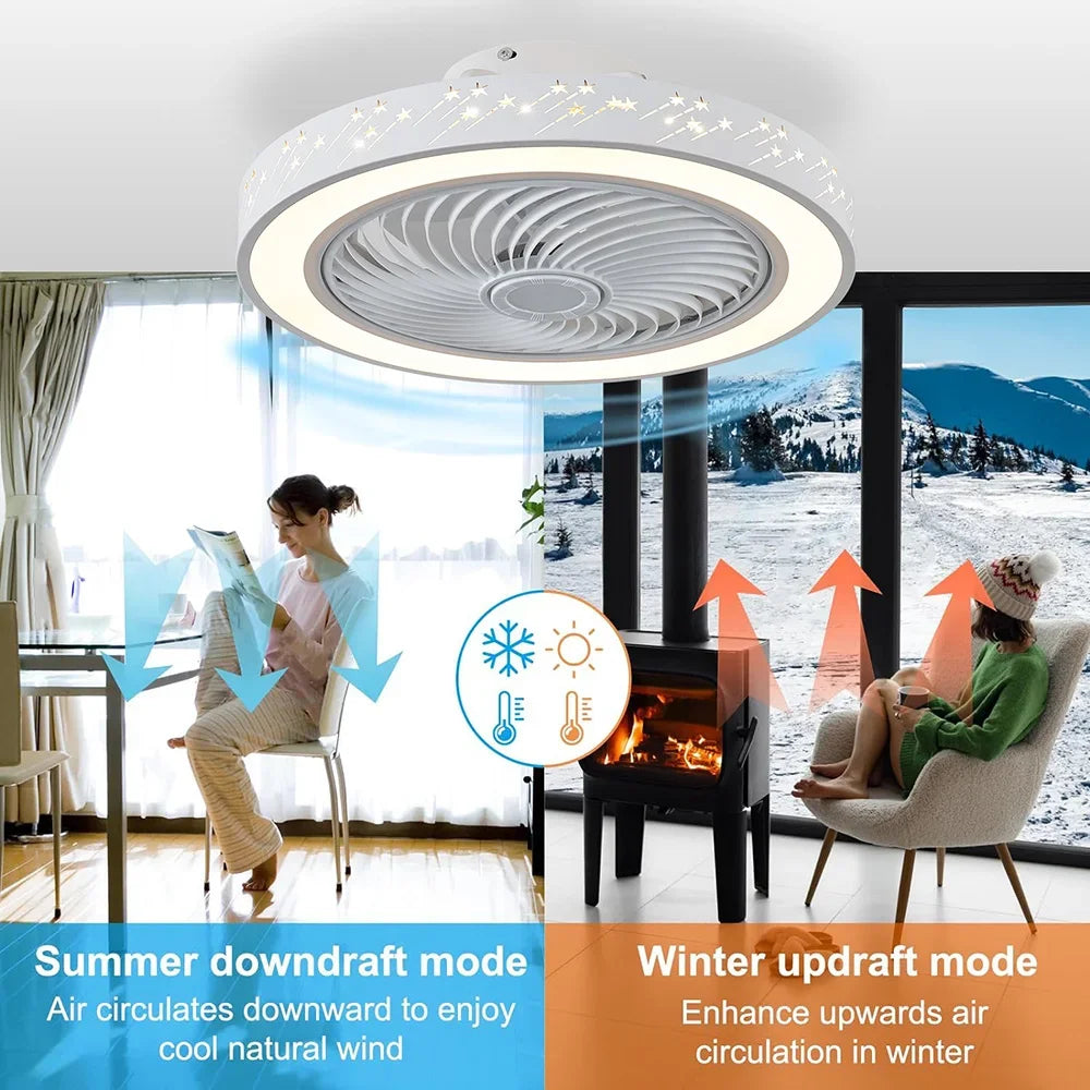 plafonnier led dimmable 6 vitesses avec télécommande moderne - vue 7 sur 7