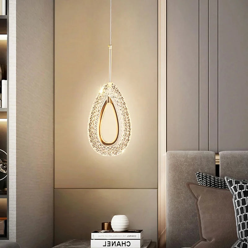 Suspension LED en cristal au design nordique - vue 5 sur 8