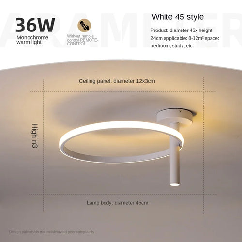 Moderner LED-Deckenleuchte Minimalistisch Ringförmig für Wohnräume - vue 21 sur 24