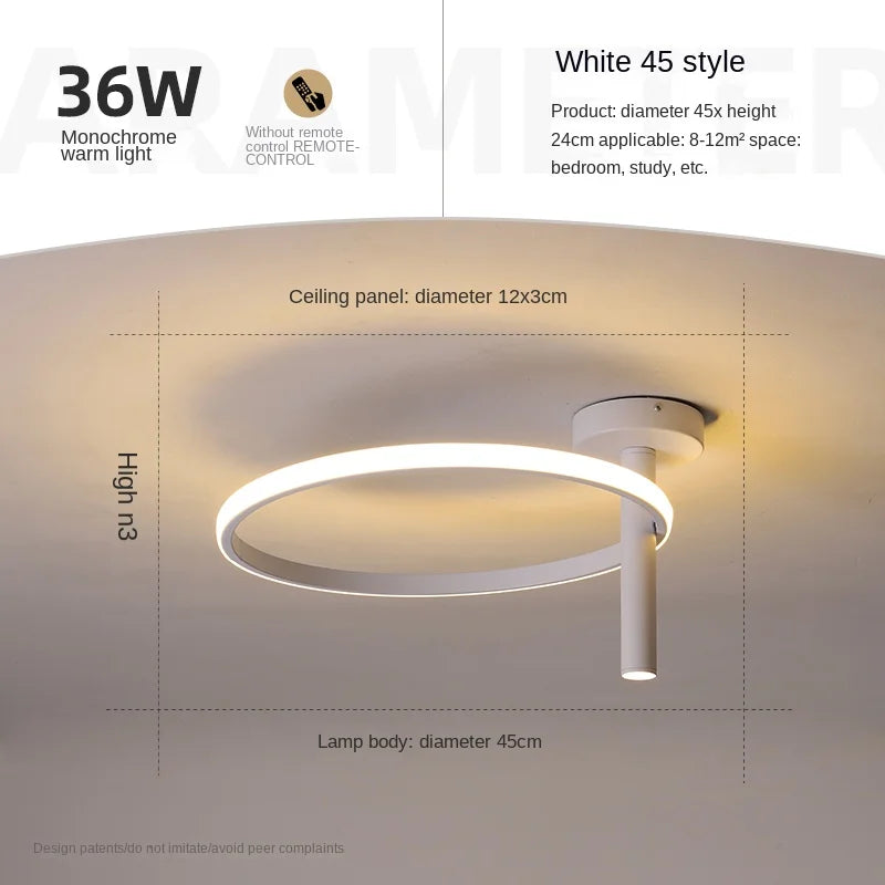 Moderner LED-Deckenleuchte Minimalistisch Ringförmig für Wohnräume - vue 21 sur 24