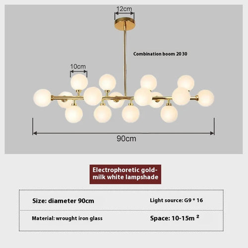 Kreative und minimalistische Pendelleuchte aus satiniertem Glas im nordischen Design - vue 6 sur 9
