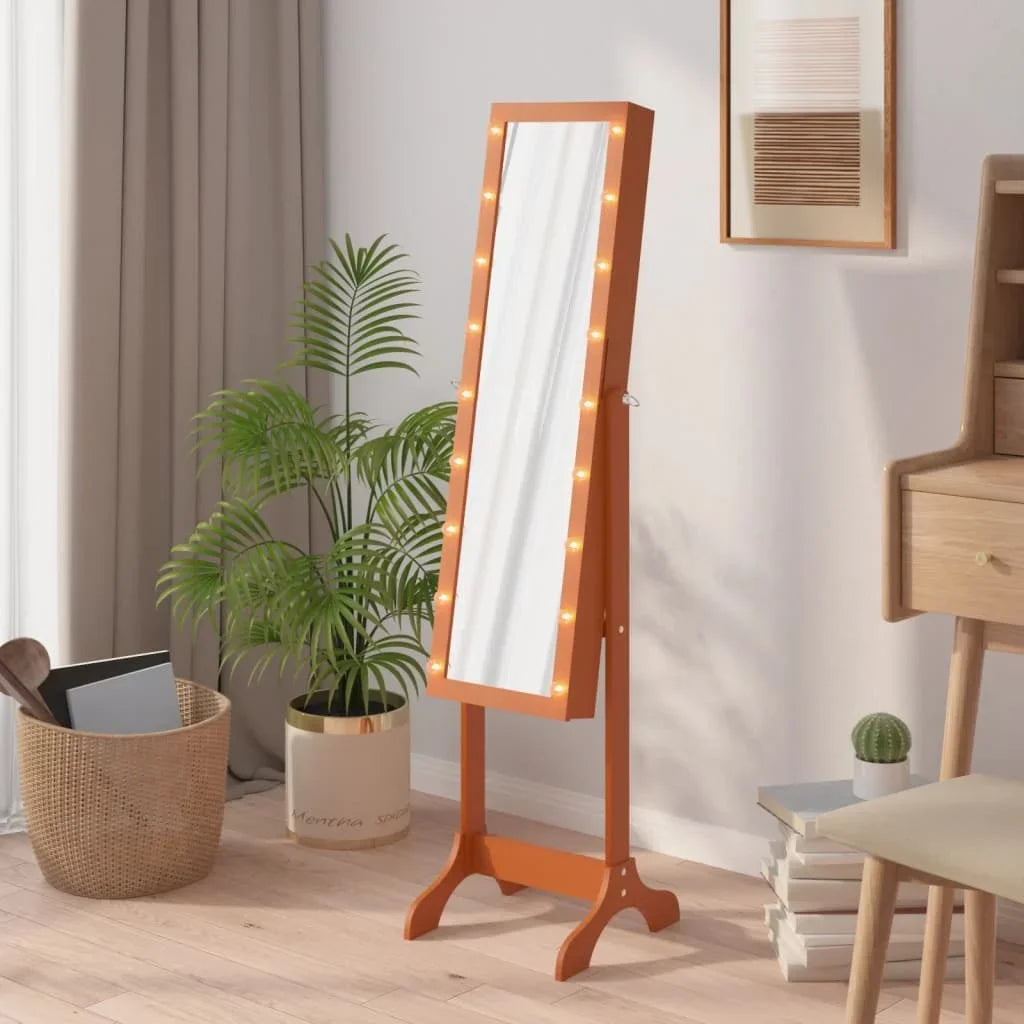 White floor mirror with LED 34x37x146 cm, home decoration wall Deco living room decoration