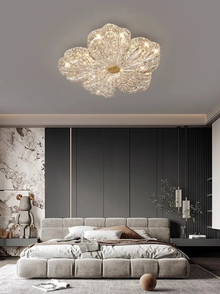 BOSSEN Scandinavian Dining Room Ceiling Pendant Light for Bedroom, Living Room Room Decoration, Gold Foil Resin Lamps and Light - vue 2 sur 15