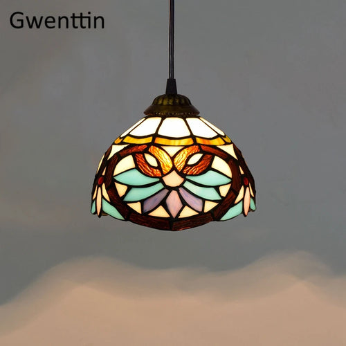 Vintage Tiffany Pendelleuchte aus dekorativem Glas für modernes Interieur - vue 15 sur 28