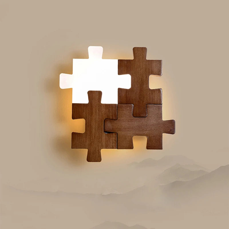 Applique murale LED en bois au design nordique