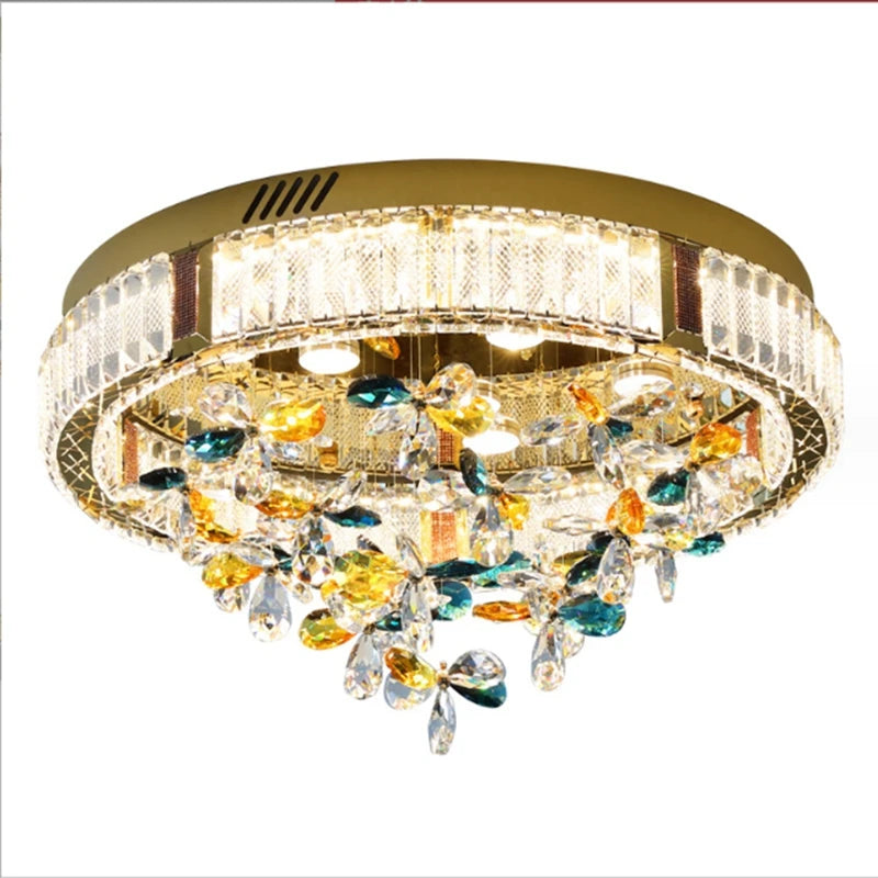 Plafonnier moderne en cristal luxe pour intérieur de villa - vue 2 sur 9
