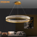 lustre de luxe italien moderne acrylique anneau lumineux créatif simple