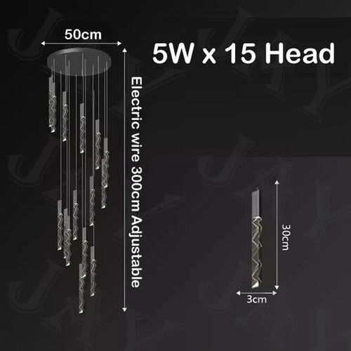 lustre en cristal de luxe à led pour un éclairage élégant