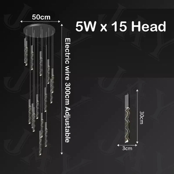 lustre en cristal de luxe à led pour un éclairage élégant