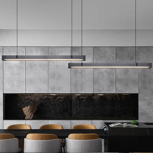 Lustre long en verre led design minimaliste