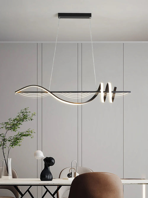 Moderner LED-Kronleuchter Pendelleuchte im minimalistischen Design für den Innenbereich - vue 6 sur 8