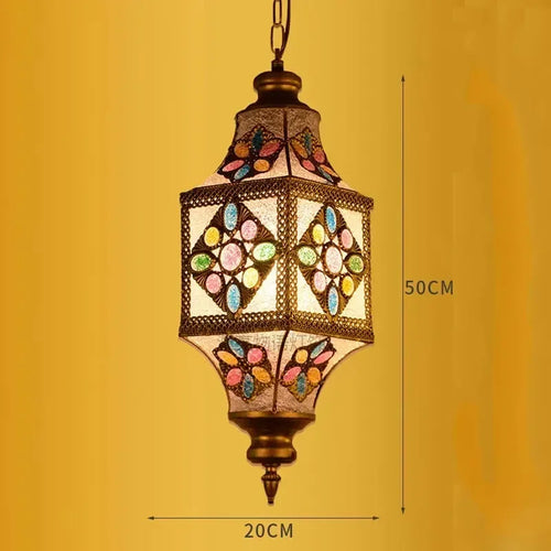 lustre suspendu asiatique décoratif pour intérieur bohème - vue 11 sur 18
