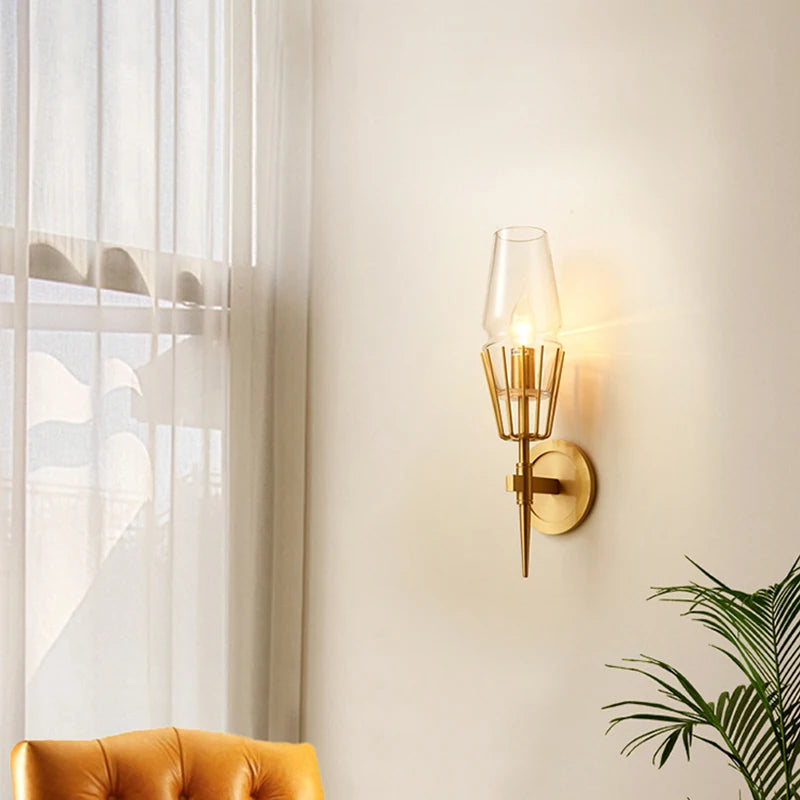 Applique murale nordique en verre de luxe