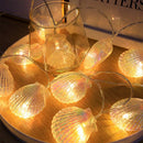 Lichterkette mit Muscheln für maritimes Dekor, Party und Hochzeit