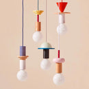Suspension LED design bois petite lumière déco