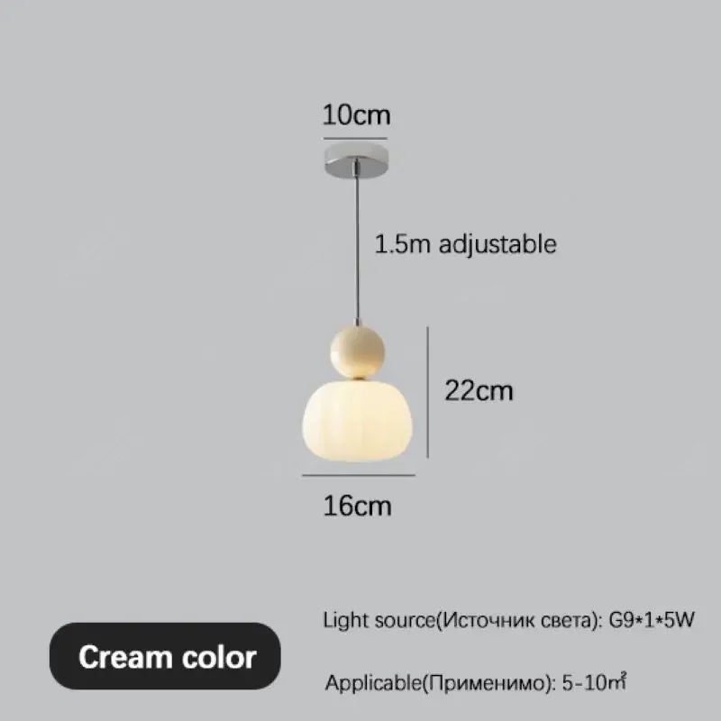 SANDYHA crème Style chevet suspension LED éclairage chambre salle à manger salon lustre décor à la maison luminaire lampe suspendue - vue 7 sur 14