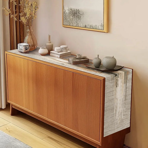 Chemin de table motifs rayures abstraites style minimaliste - vue 4 sur 6