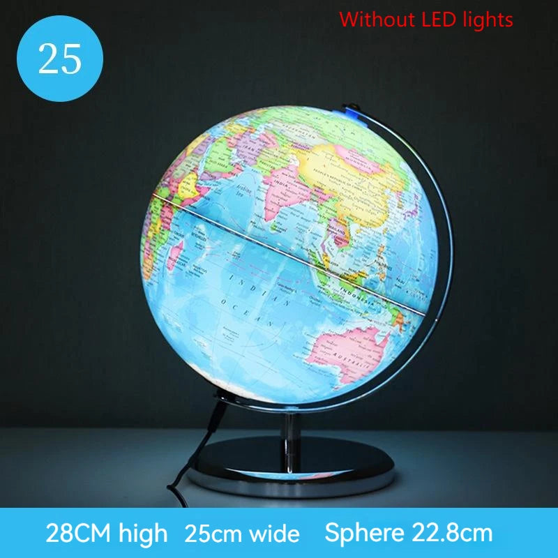 globe terrestre lumineux version anglaise carte du monde éducatif décoratif - vue 8 sur 10
