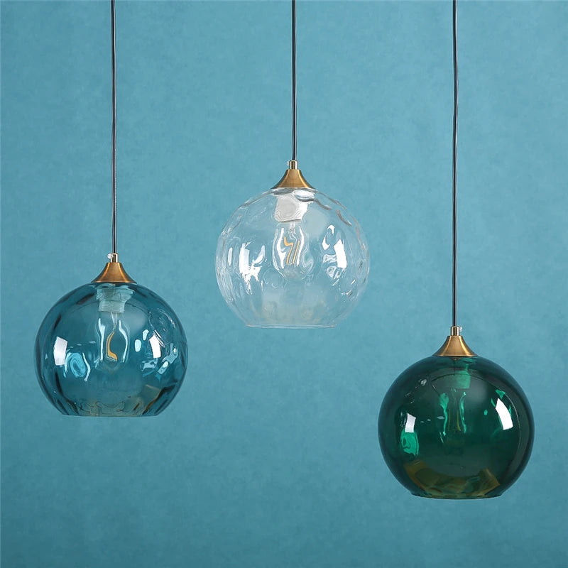 Moderner Kronleuchter aus Glas im nordischen Minimalstil LED - vue 4 sur 12