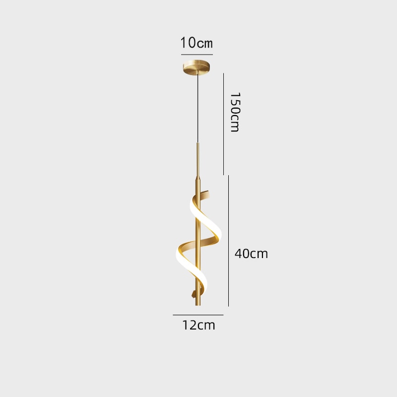 Suspension design LED métallique ondulé Polino - vue 5 sur 7