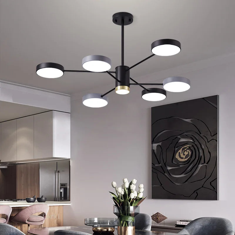 lustre moderne à leds pour intérieur décoratif maison - vue 5 sur 9