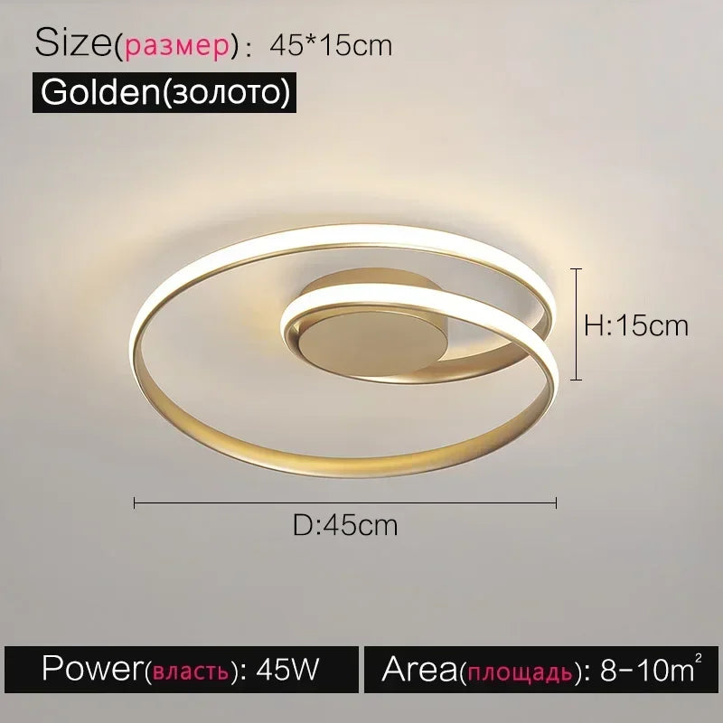 Moderner LED-Deckenleuchte aus Aluminium im nordischen Design
